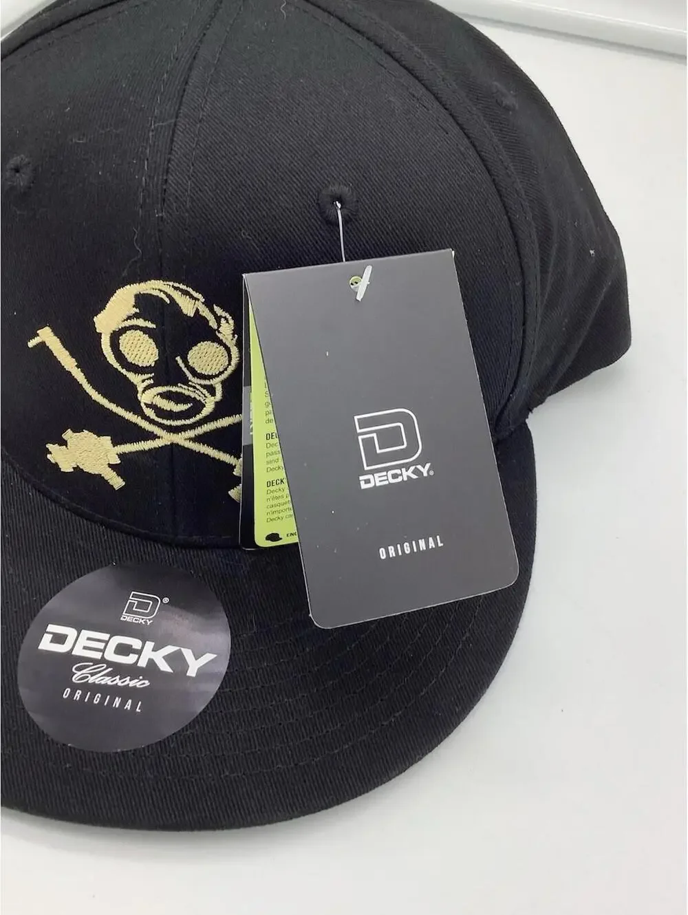 DECKY Gold Gas Mask Hat - Black SnapBack Cap (New With Tags)